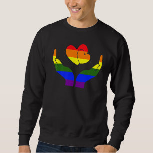 Sweatshirt Gay pride Coeur main Lgbt Q Cool Drapeau arc-en-ci