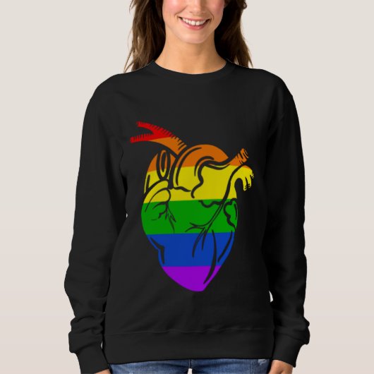 Sweatshirt Gay Pride Flag Heart LGBTQ Trans Lesbian Queer Pri (Devant)