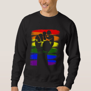 Sweatshirt Gay pride Poing Lgbt Q Cool Arc-en-ciel Couleur Al