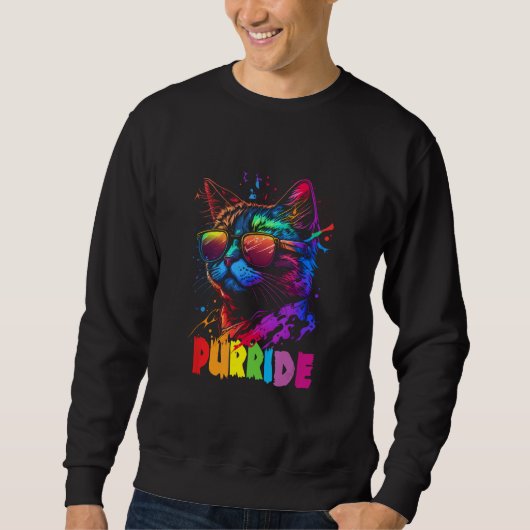 Sweatshirt Gay Pride Purride  Cat LGBT Pride Month Equality (Devant)