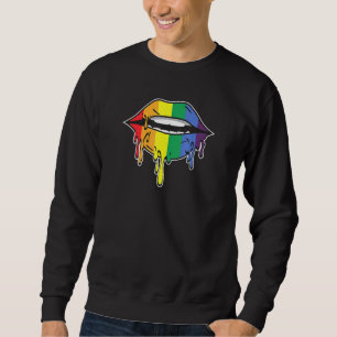 Sweatshirt Gay Pride Rainbow Flag Lips Mouth Lgbtq