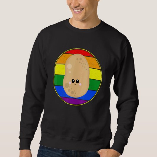 Sweatshirt Gay Vegetable Cute Potato Lgbtq Stuff Ados Rainbo (Devant)