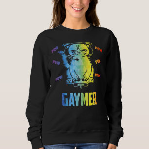 Sweatshirt Gaymer Lgbt Cat Pride Rainbow Video Game