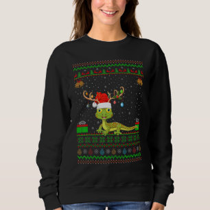 Sweatshirt Gecko Reindeer Santa Hat Correspondant Gecko Chri