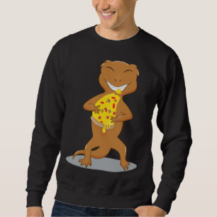 Sweatshirt Geckos à crête mangeant de la pizza Reptiles ironi
