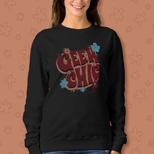 Sweatshirt Geek Chic Lettré à la main Design de texte floral