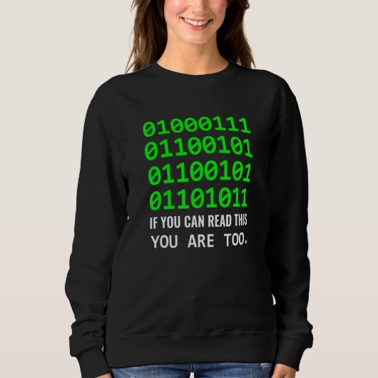 Sweatshirt Geek Computer Binary Code Software Developer (Devant)