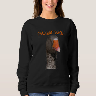 Sweatshirt Geeky Peeking Duck Sous Texte De Style Asiatique