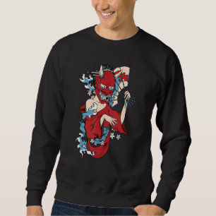Sweatshirt Geisha Girl Masque Japonais Demon