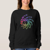 Sweatshirt - GELOOFD in Multicolor Spirals (Voorkant)