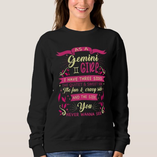 Sweatshirt Gemini Girl Astrologie Signe Zodiaque Femme Gemin (Devant)