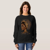 Sweatshirt Gemini Queen Leopard Afro Melanin Zodiac Horoscope (Devant entier)