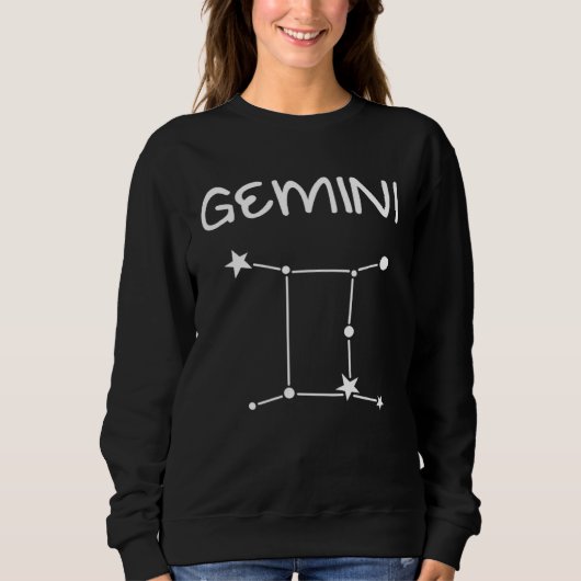 Sweatshirt Gemini Vintage Style Gemini Zodiac (Devant)