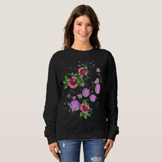 Sweatshirt Gemmes et Roses pétillants (Devant entier)