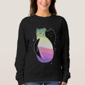 Sweatshirt Genderfae Cat Flag Nonbinary Transgender LGBT Blac (Devant)