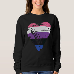 Sweatshirt Genderfluide Fierté Drapeau Amour Genre Fluid Coeu