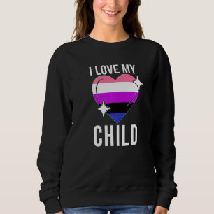 Sweatshirt Genderfluide Fierté Drapeau Coeur J'aime Mon Genre