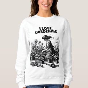 Sweatshirt genoux dans un jardin