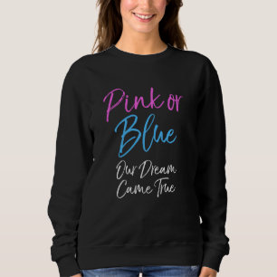 Sweatshirt Genre Révéler Maman & Papa Rose Ou Bleu Notre rêve