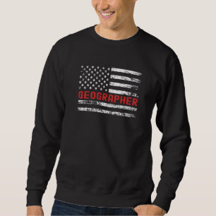 Sweatshirt Geographer USA Drapeau Profession Rétro Titre du t