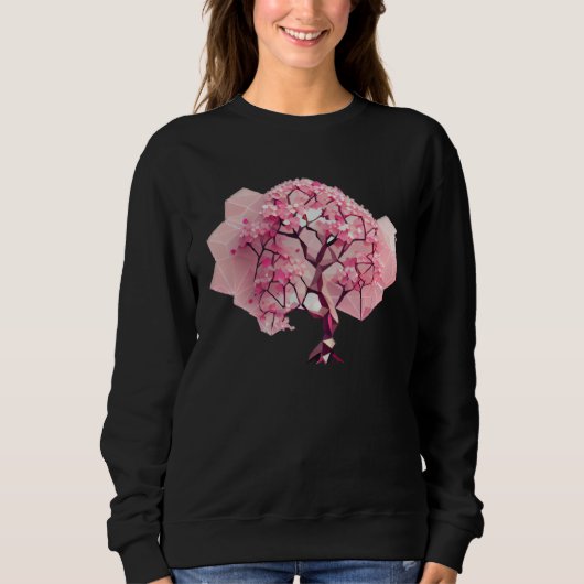 Sweatshirt Geometric A Refreshing and Vibrant Pink Cherry Blo (Devant)