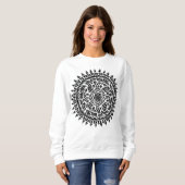 Sweatshirt Géométrie sacrée complexe Mandala fait main – (Devant entier)
