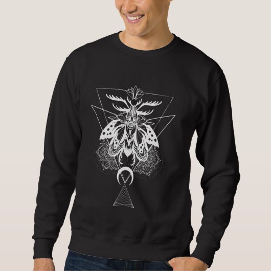 Sweatshirt Géométrie sacrée Moth Gothique Pagan (Devant)