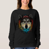 Sweatshirt Geometry Alaskan Malamute Mandala 1 (Devant)