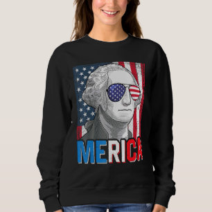 Sweatshirt George Washington 4 juillet Merica Hommes Femmes