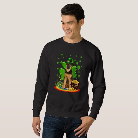 Sweatshirt German Shepherd Dog Shamrock St Patricks Day Dog I (Devant entier)