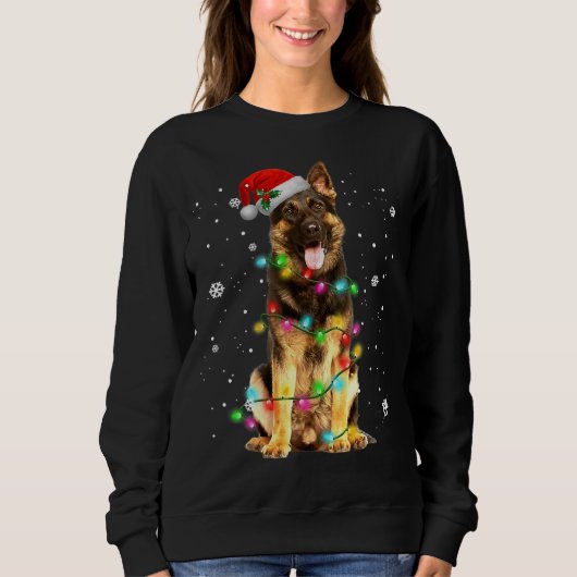 Sweatshirt German Shepherd Dog Tree Christmas Sweater Xmas Do (Devant)
