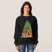 Sweatshirt German Shepherd Dog with Christmas Tree and (Devant entier)