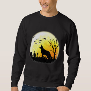 Sweatshirt German Shepherd Full Moon Halloween Dog