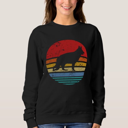 Sweatshirt German Shepherd Retro Sunset Distressed Mom Dad Do (Devant)