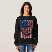 Sweatshirt German Shepherd USA Merica Flag Retro (Devant entier)
