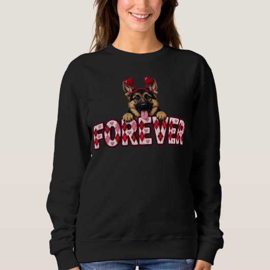 Sweatshirt German Shepherd Valentine (Devant)