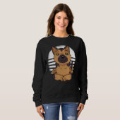 Sweatshirt German Shepherd yoga meditation meditate Funny dog (Devant entier)