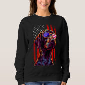 Sweatshirt German Shorthaired Pointer Dog American Flag 4th O (Devant)