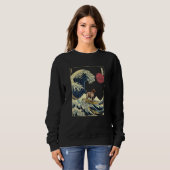 Sweatshirt German Shorthaired Pointer Japanese Kanagawa Wave  (Devant entier)