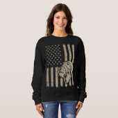 Sweatshirt German Wirehaired Pointer American USA Flag (Devant entier)