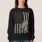 Sweatshirt German Wirehaired Pointer American USA Flag (Devant)
