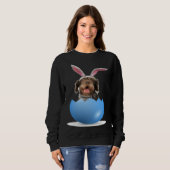 Sweatshirt German Wirehaired Pointer Dog Easter Bunny Egg Hun (Devant entier)