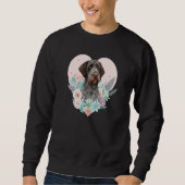 Sweatshirt German Wirehaired Pointer Mom Valentines Day Flora (Devant)