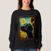 Sweatshirt German Wirehaired Pointer Painting Sunflower Flowe (Devant)