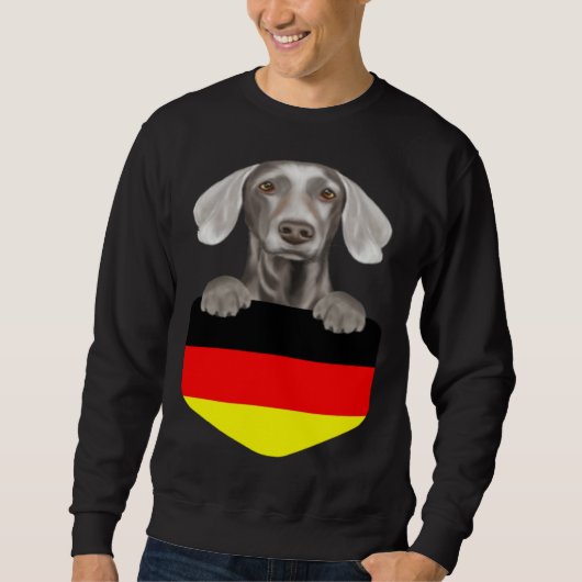 Sweatshirt Germany Flag Weimaraner Dog In Pocket (Devant)