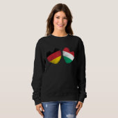 Sweatshirt Germany Hungary Heart German Flag Hungarian Flag H (Devant entier)