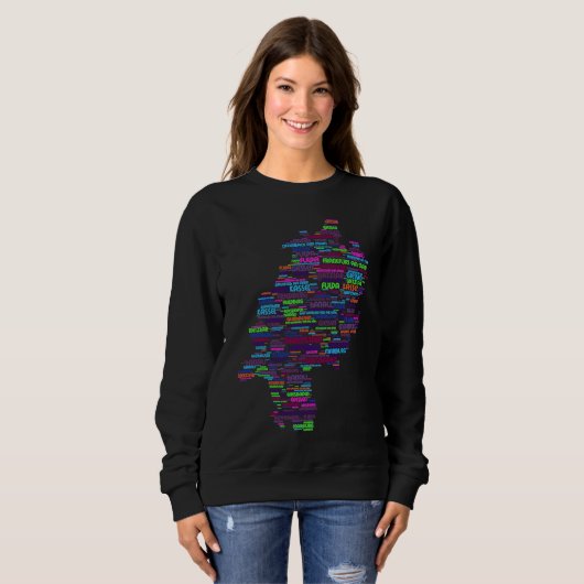 Sweatshirt Germany Range Map Hessen States (Devant entier)