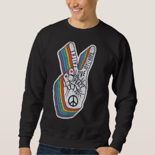 Sweatshirt Geste De La Main De Paix Avec Mots Symbole De Paix