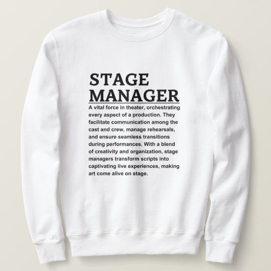 Sweatshirt Gestionnaire d'étape (Design devant)