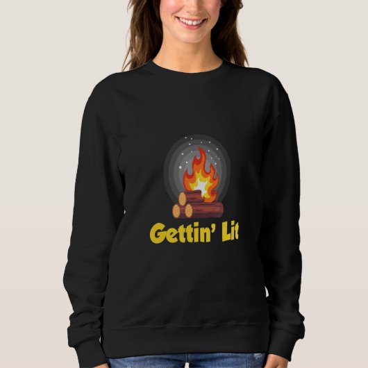 Sweatshirt Gettin' Lit Camping Bonfire (Devant)